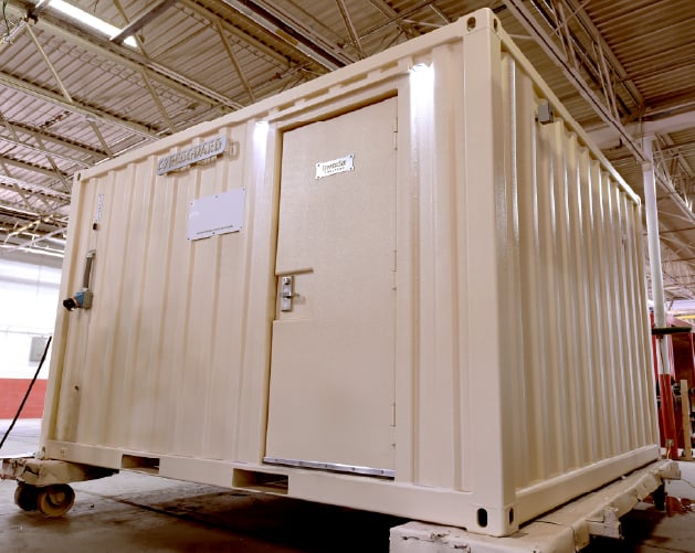 Secure modular ammunition storage magazine designed for physical security and controlled access.